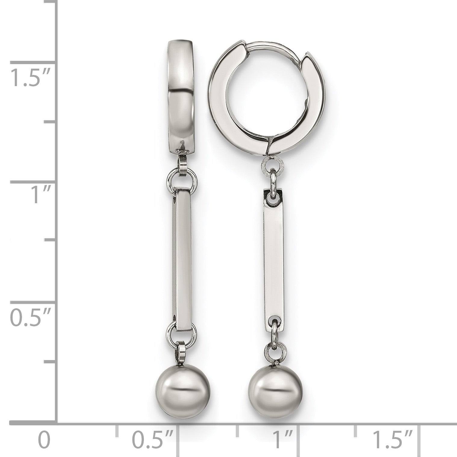 Stainless Steel Polished Hinged Huggie Hoop Earrings for Women