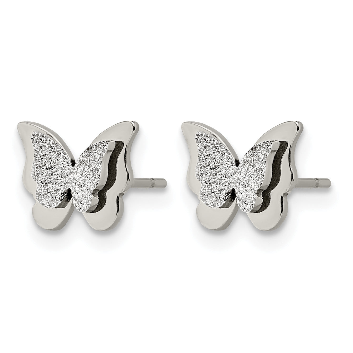 Stainless Steel Polished Button Earrings for Women Secondary image