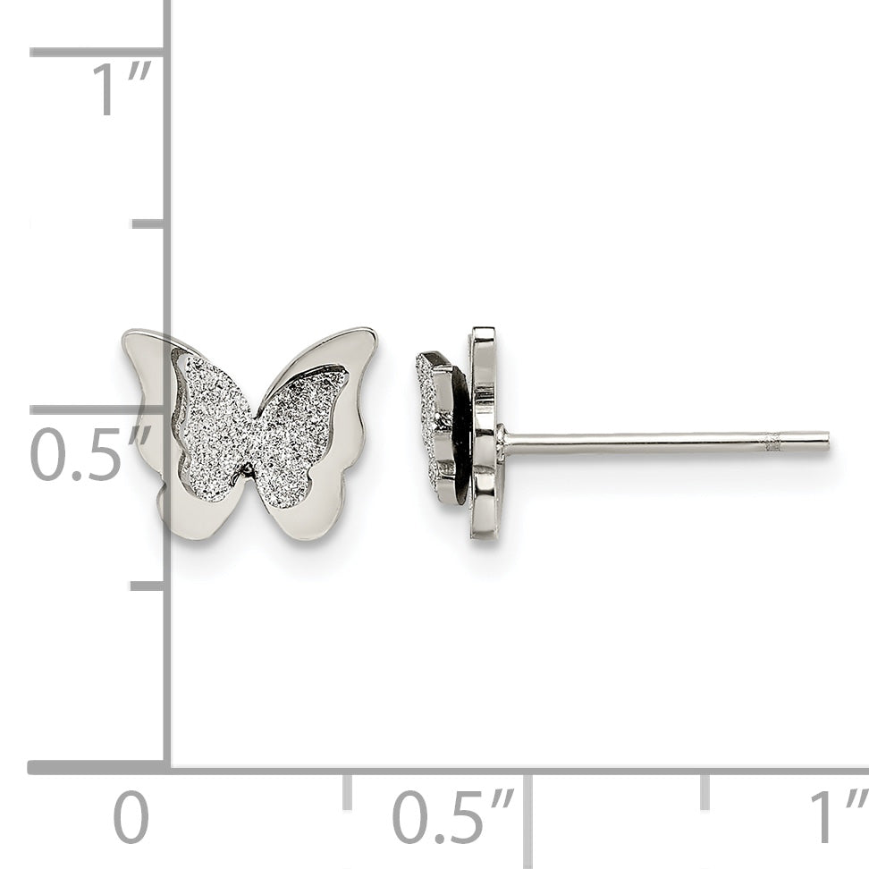 Stainless Steel Polished Button Earrings for Women