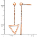 Stainless Steel Rose Gold-Tone Polished Drop Dangle Earrings for Women