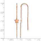 Stainless Steel Rose Gold-Tone Polished Star Threader Earrings for Women