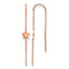 Stainless Steel Rose Gold-Tone Polished Star Threader Earrings for Women