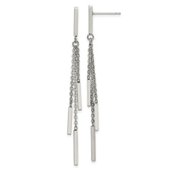 Chisel Stainless Steel Polished Bar Post Dangle Earrings