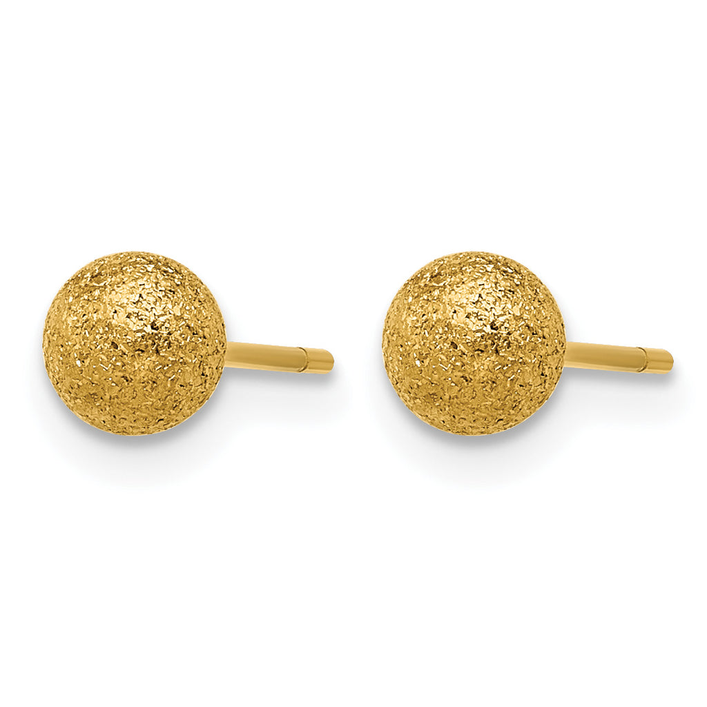 Stainless Steel Gold-Tone Polished Ball Earrings for Women