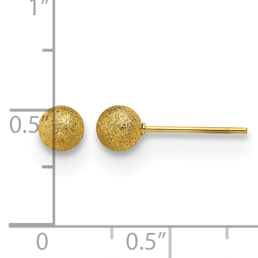 Stainless Steel Gold-Tone Polished Ball Earrings for Women