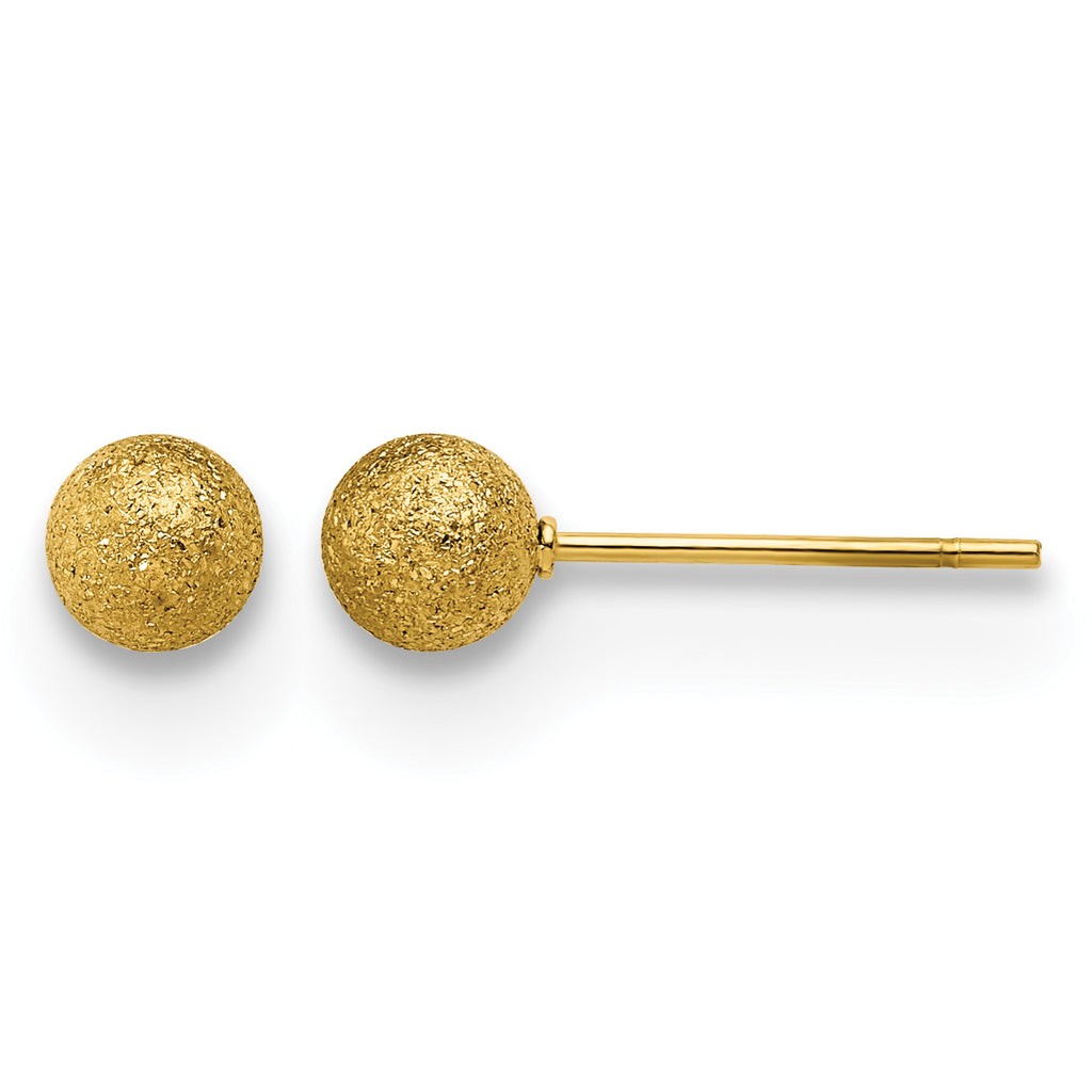 Stainless Steel Gold-Tone Polished Ball Earrings for Women