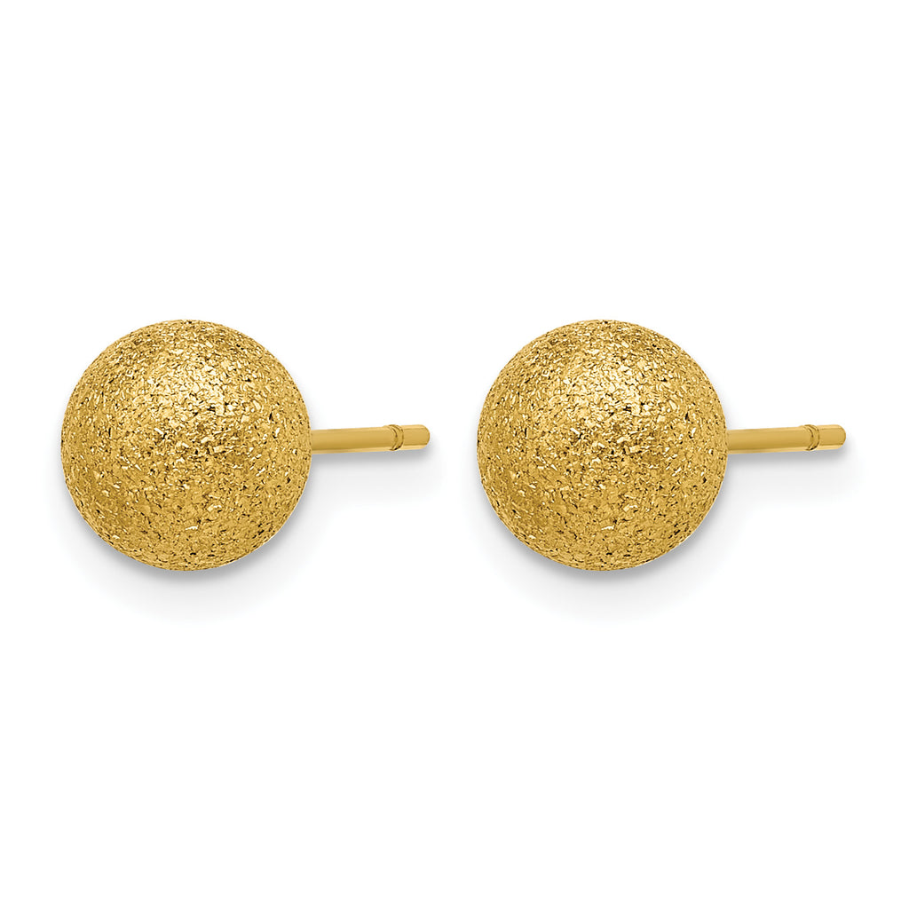 Stainless Steel Gold-Tone Polished Ball Earrings for Women
