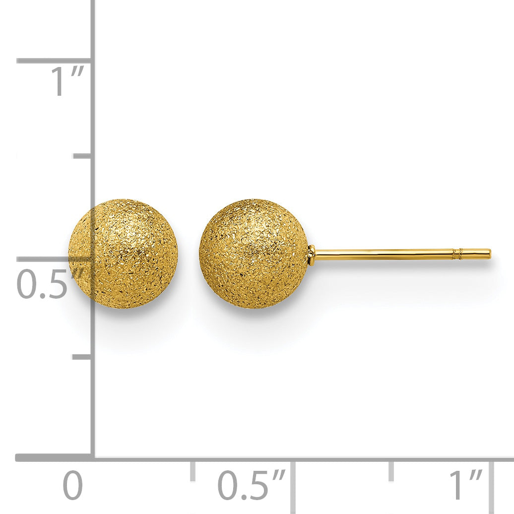 Stainless Steel Gold-Tone Polished Ball Earrings for Women