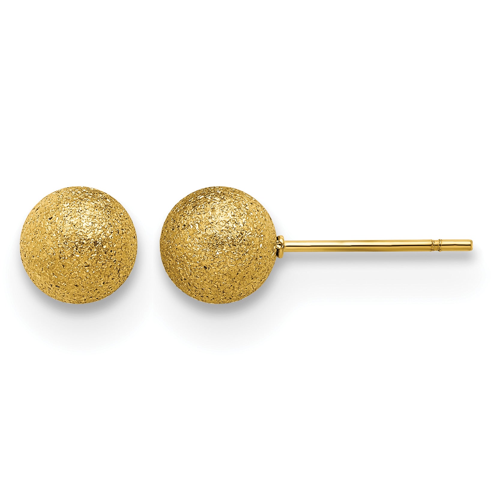 Stainless Steel Gold-Tone Polished Ball Earrings for Women