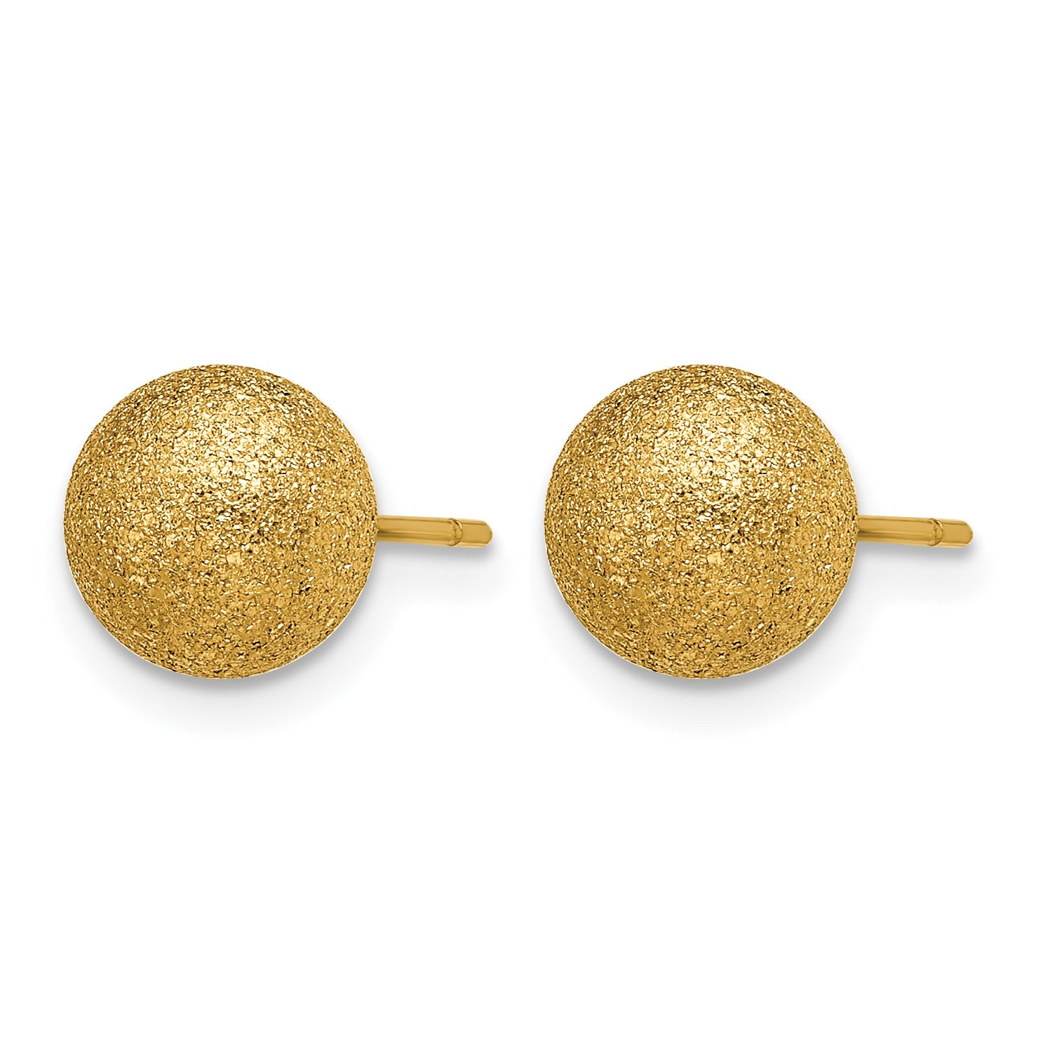 Stainless Steel Gold-Tone Polished Ball Earrings for Women