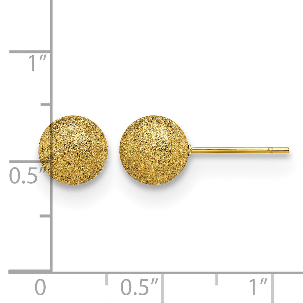 Stainless Steel Gold-Tone Polished Ball Earrings for Women