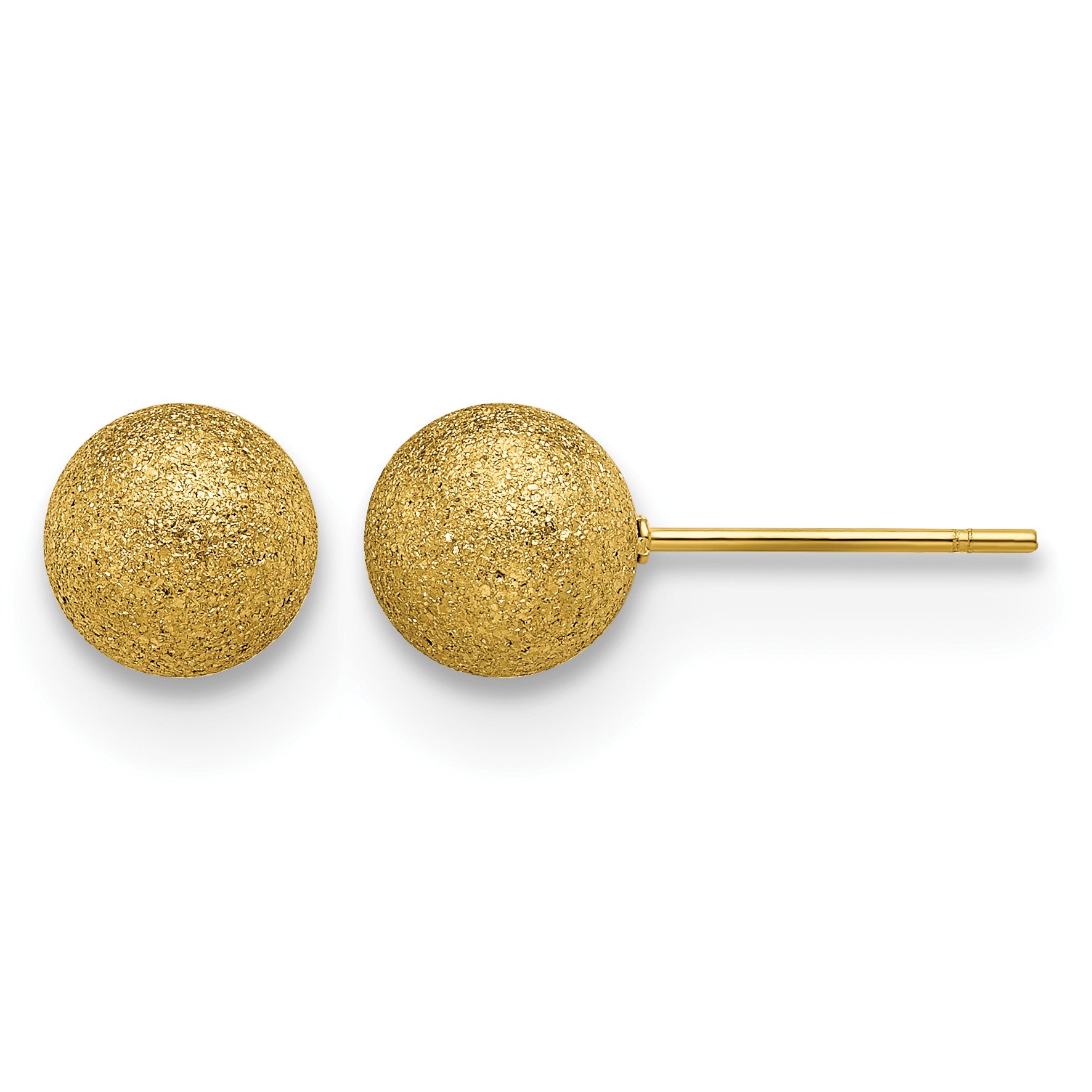 Stainless Steel Gold-Tone Polished Ball Earrings for Women