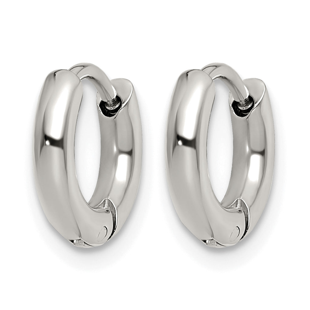 Stainless Steel Polished Hinged Huggie Hoop Earrings Secondary image