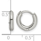 Stainless Steel Polished Hinged Huggie Hoop Earrings
