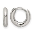 Stainless Steel Polished Hinged Huggie Hoop Earrings