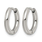 Stainless Steel Polished Hinged Huggie Hoop Earrings