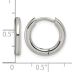 Stainless Steel Polished Hinged Huggie Hoop Earrings
