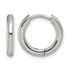 Stainless Steel Polished Hinged Huggie Hoop Earrings