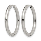 Stainless Steel Polished Hinged Huggie Hoop Earrings