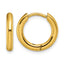Stainless Steel Gold-Tone Polished Hinged Huggie Hoop Earrings