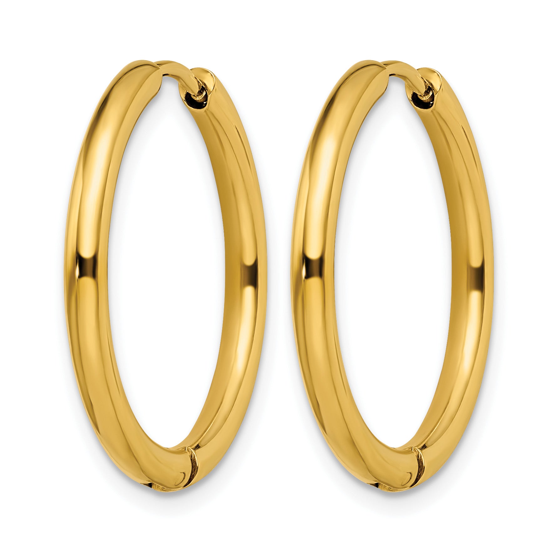 Stainless Steel Gold-Tone Polished Hinged Huggie Hoop Earrings Secondary image