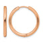 Stainless Steel Rose Gold-Tone Polished Hinged Huggie Hoop Earrings