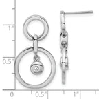 Stainless Steel Polished Cubic Zirconia Drop Dangle Earrings for Women