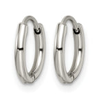 Stainless Steel Polished Hinged Huggie Hoop Earrings