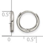 Stainless Steel Polished Hinged Huggie Hoop Earrings