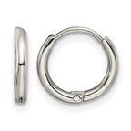 Stainless Steel Polished Hinged Huggie Hoop Earrings