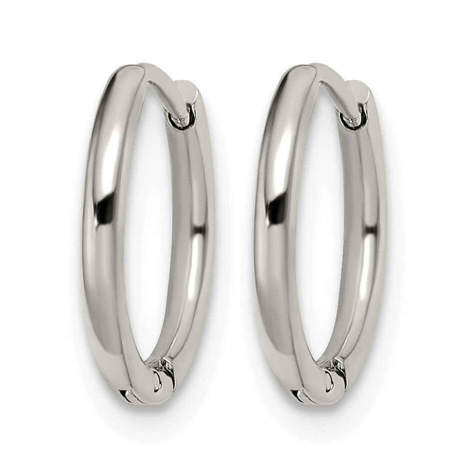 Stainless Steel Polished Hinged Huggie Hoop Earrings Secondary image