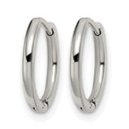 Stainless Steel Polished Hinged Huggie Hoop Earrings