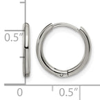 Stainless Steel Polished Hinged Huggie Hoop Earrings