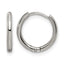 Stainless Steel Polished Hinged Huggie Hoop Earrings