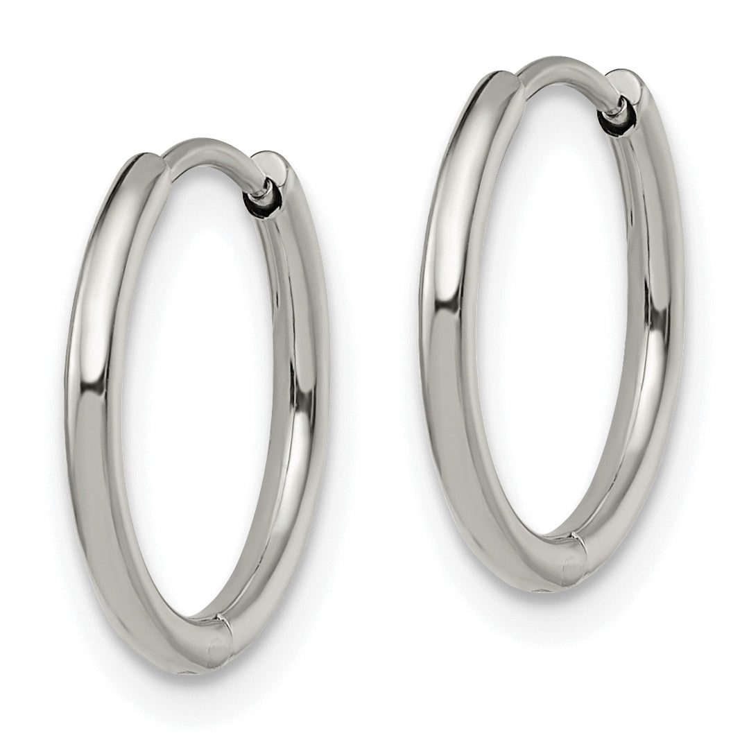 Chisel Stainless Steel Polished 1.6mm Hinged Hoop Earrings