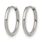 Stainless Steel Polished Hinged Huggie Hoop Earrings