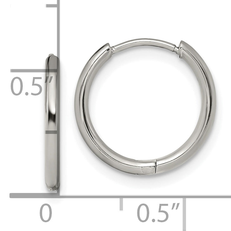 Chisel Stainless Steel Polished 1.6mm Hinged Hoop Earrings