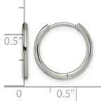 Stainless Steel Polished Hinged Huggie Hoop Earrings