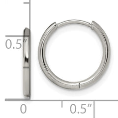Chisel Stainless Steel Polished 1.6mm Hinged Hoop Earrings