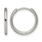 Stainless Steel Polished Hinged Huggie Hoop Earrings