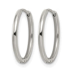 Stainless Steel Polished Hinged Huggie Hoop Earrings