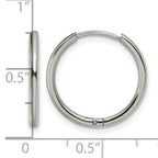 Stainless Steel Polished Hinged Huggie Hoop Earrings