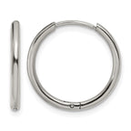 Stainless Steel Polished Hinged Huggie Hoop Earrings