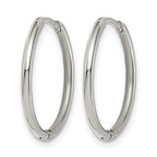 Stainless Steel Polished Hinged Huggie Hoop Earrings
