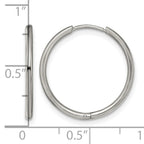 Stainless Steel Polished Hinged Huggie Hoop Earrings
