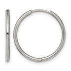 Stainless Steel Polished Hinged Huggie Hoop Earrings