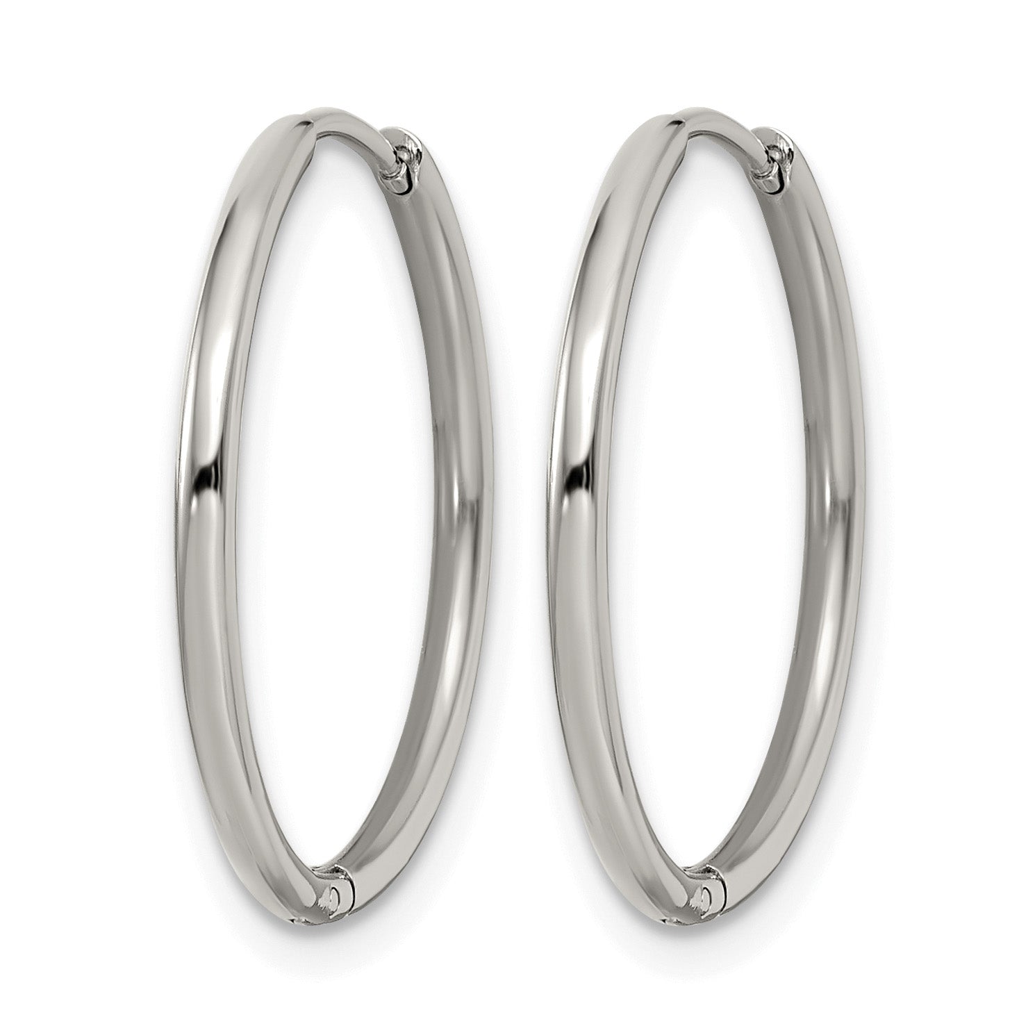 Stainless Steel Polished Hinged Huggie Hoop Earrings Secondary image