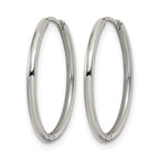 Stainless Steel Polished Hinged Huggie Hoop Earrings