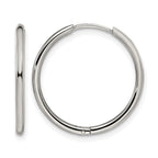 Stainless Steel Polished Hinged Huggie Hoop Earrings