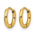 Stainless Steel Gold-Tone Polished Hinged Huggie Hoop Earrings